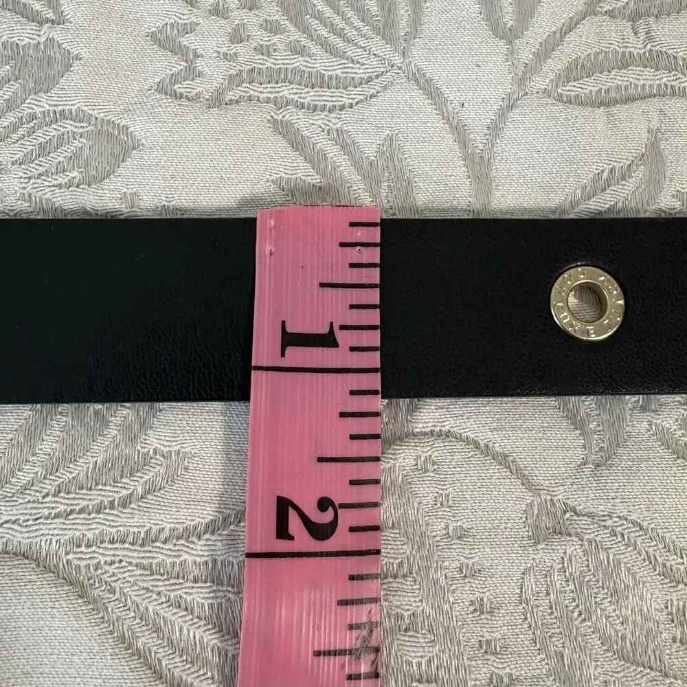 JUICY COUTURE Faux LE Belt Blk Sz M Retro Y2K Dark Fairy Core Witchy Biker Edgy